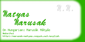 matyas marusak business card